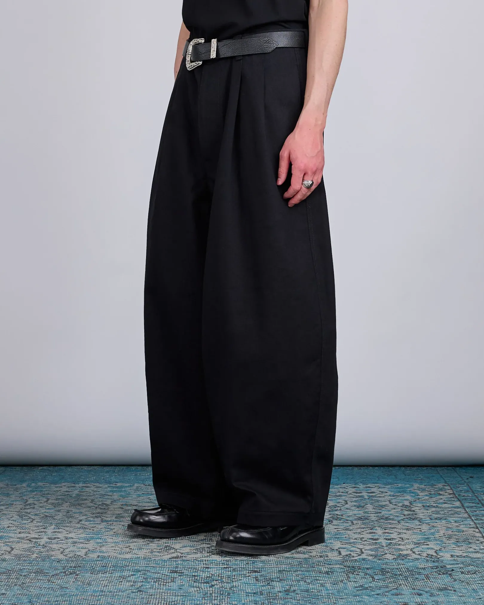 Outlet LaFrance Double Pleated Denim Black