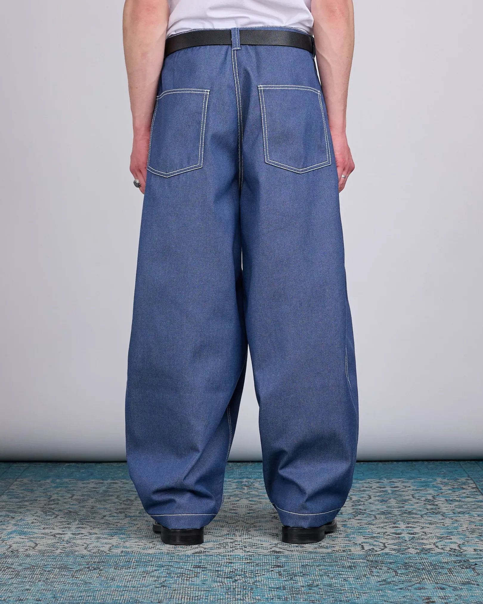 Hot LaFrance Double Pleated Denim Blue