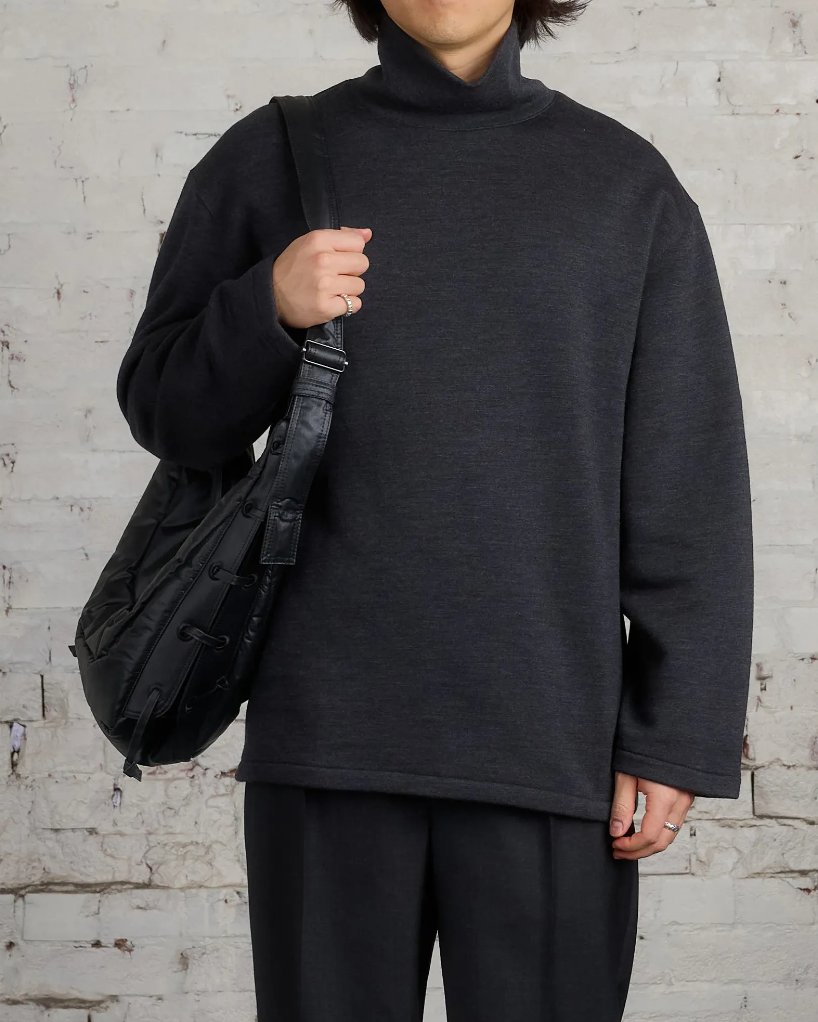 Discount Lemaire Medium Soft Game Bag WR Coated Cotton Ash Black