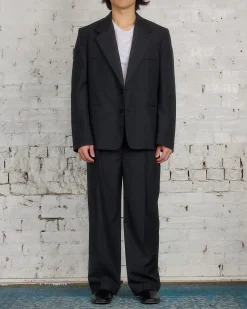 Sale Lemaire Pleated Tropical Wool Pant Caviar