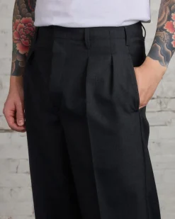 Sale Lemaire Pleated Tropical Wool Pant Caviar