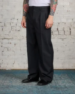 Sale Lemaire Pleated Tropical Wool Pant Caviar