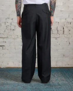 Sale Lemaire Pleated Tropical Wool Pant Caviar