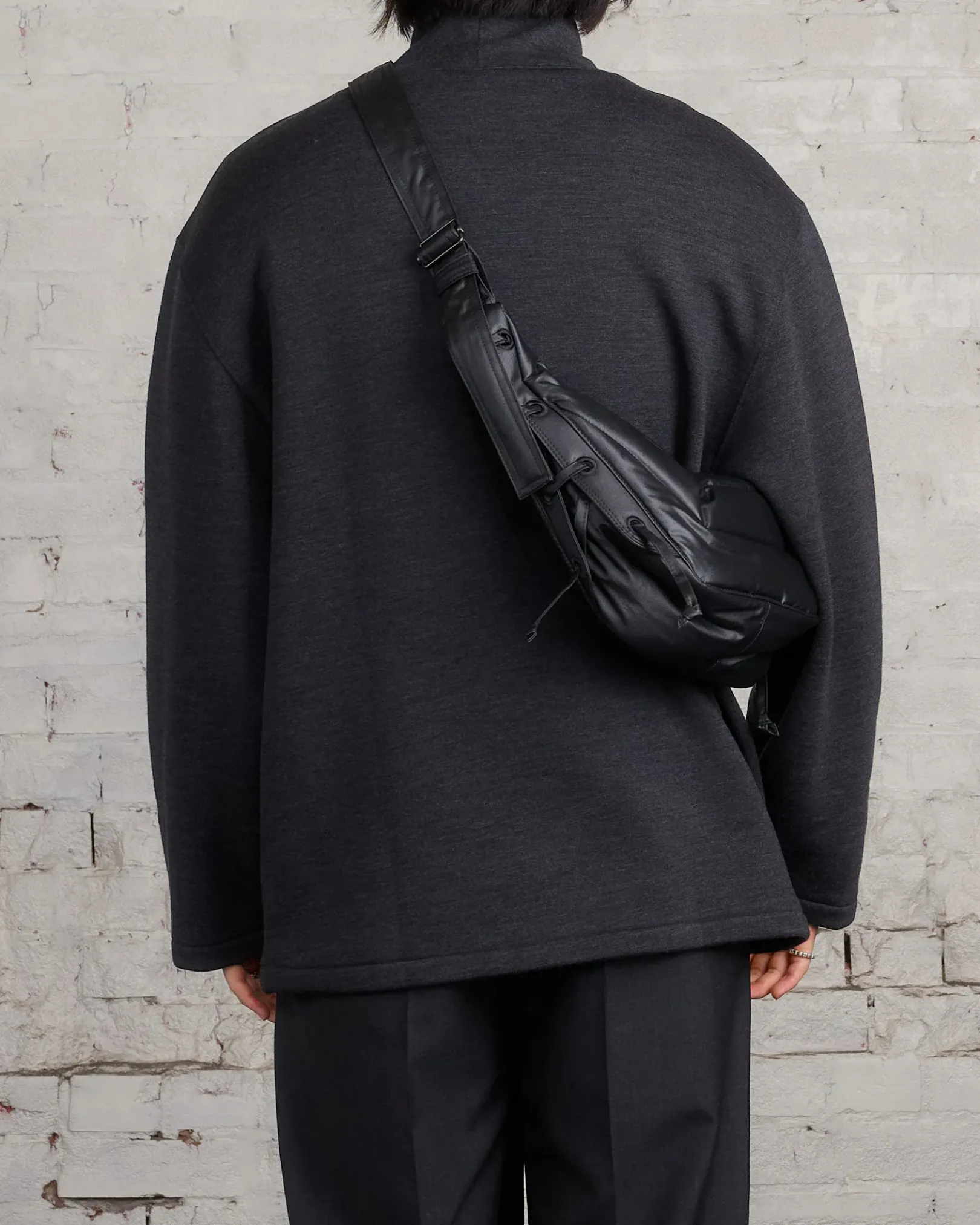 Outlet Lemaire Small Soft Game Bag WR Coated Cotton Ash Black