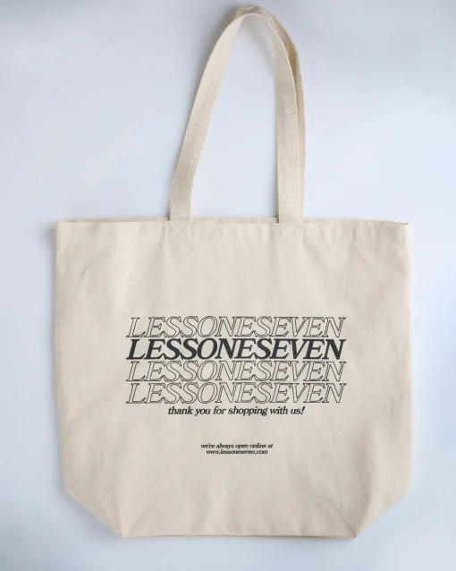 Hot LESS 17 "Thank You" Tote Bone