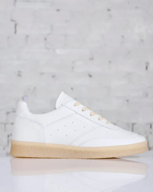 New MM6 Maison Margiela Maison Margiela MM6 Leather Sneaker Bright White