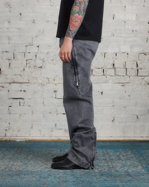 Discount MM6 Maison Margiela Maison Margiela MM6 Side Zip Denim Jean Black