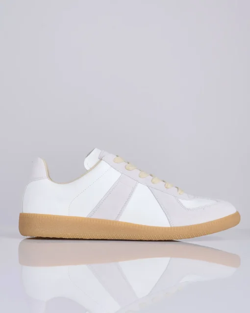 Best Maison Margiela Replica Leather Sneaker Off White