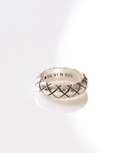Outlet MAPLE Quilted Band Ring Silver 925