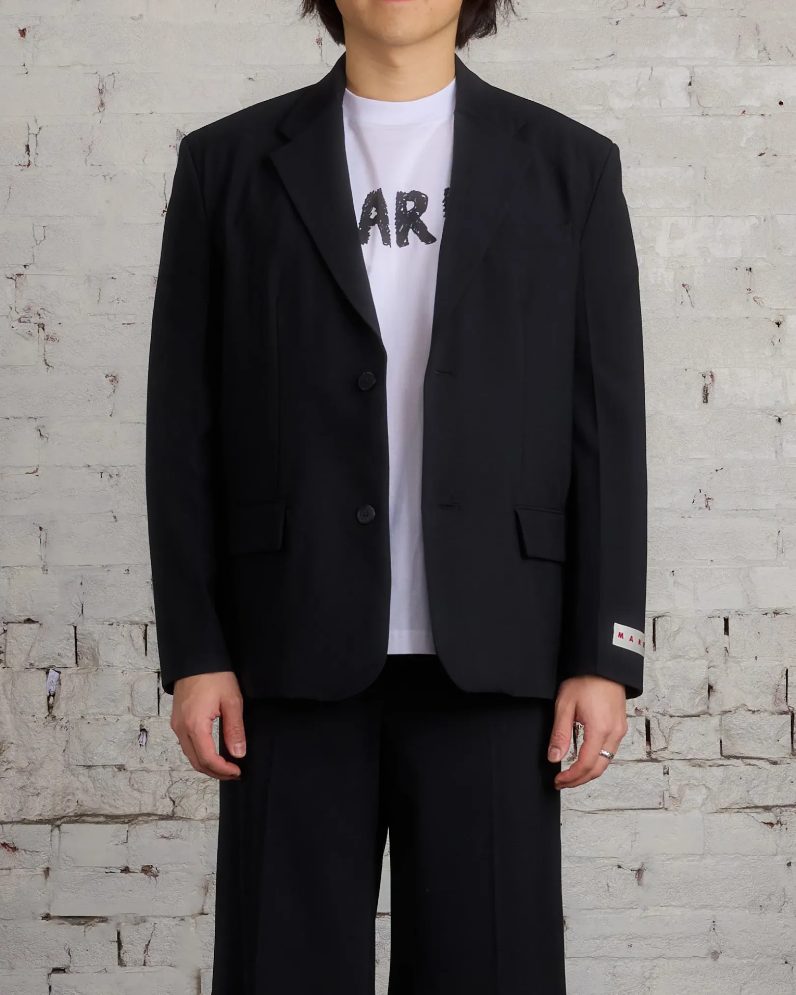 Clearance Marni Light Wool Blend Blazer Black