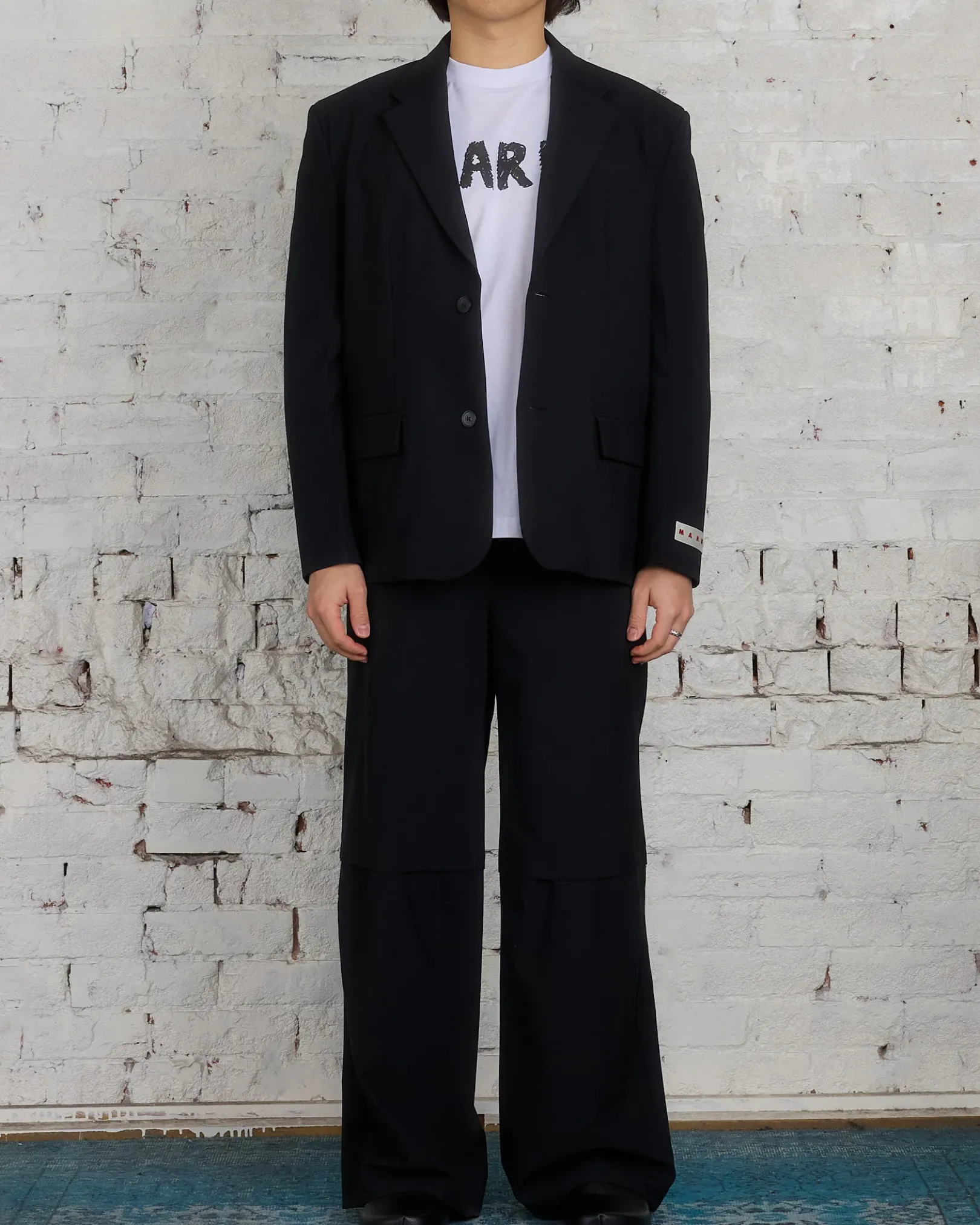 Clearance Marni Light Wool Blend Blazer Black