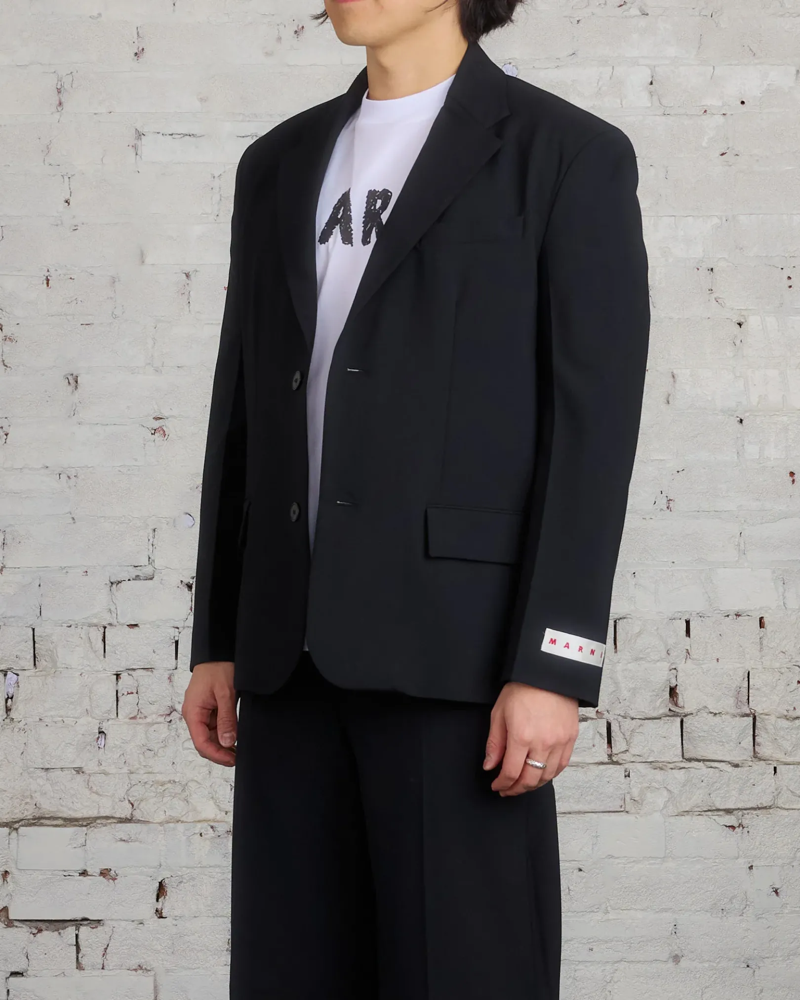 Clearance Marni Light Wool Blend Blazer Black