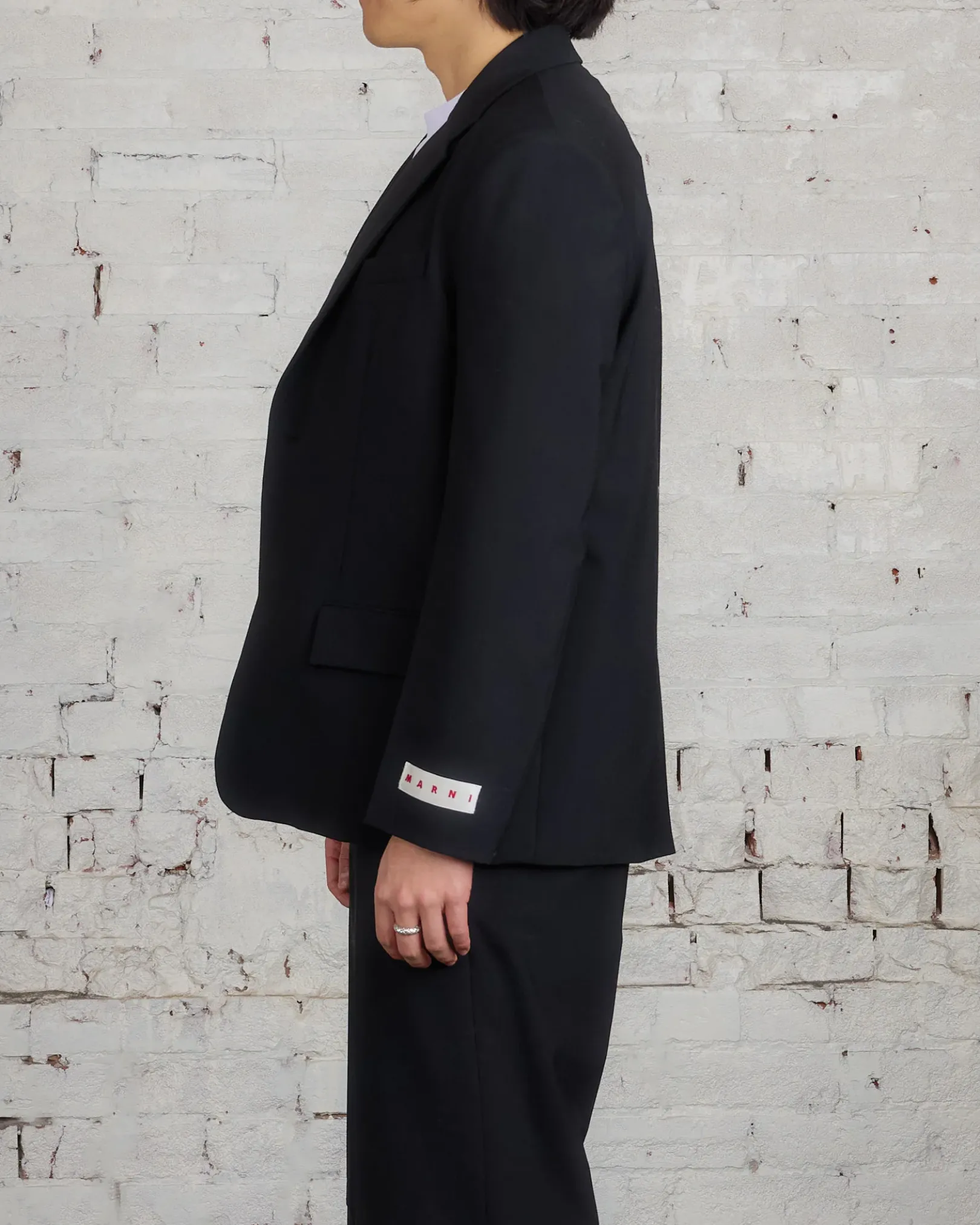 Clearance Marni Light Wool Blend Blazer Black