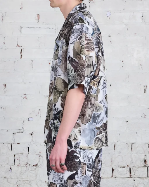 Outlet Marni Runway Silk Woven Habotai Bowling Shirt Black