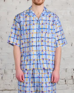 Hot Marni Saraband Habotai Bowling Shirt Light Blue