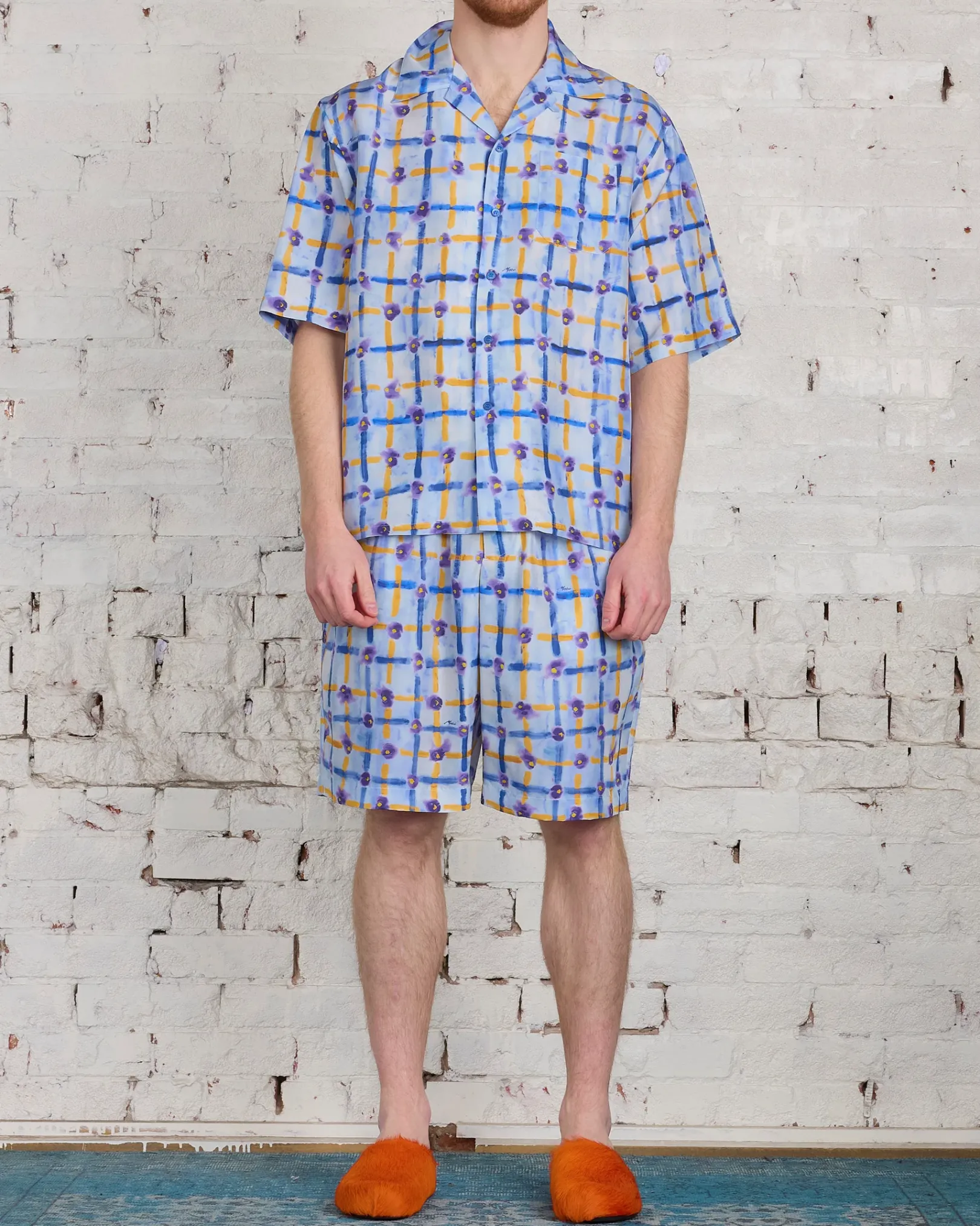 Hot Marni Saraband Habotai Short Light Blue