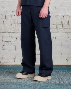 Outlet Marni Tropical Wool Single Cargo Pant Blue-Black