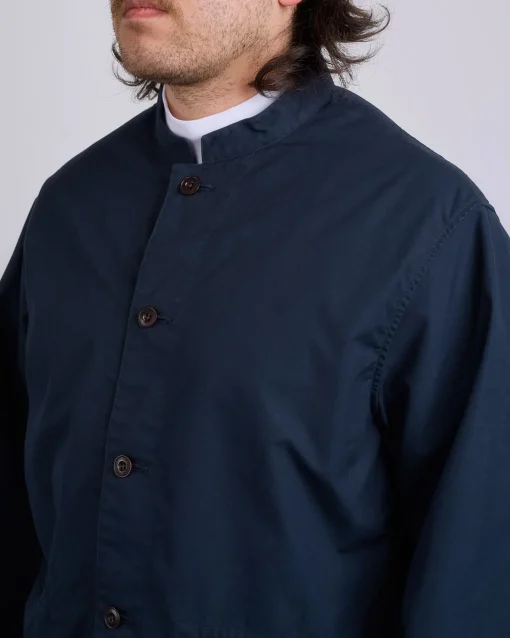 Clearance nanamica Band Collar Weather Cloth Jacket Navy
