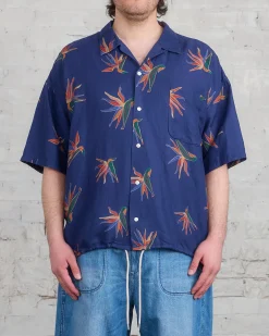 Hot nanamica Cupra Hemp Aloha Button Shirt Navy