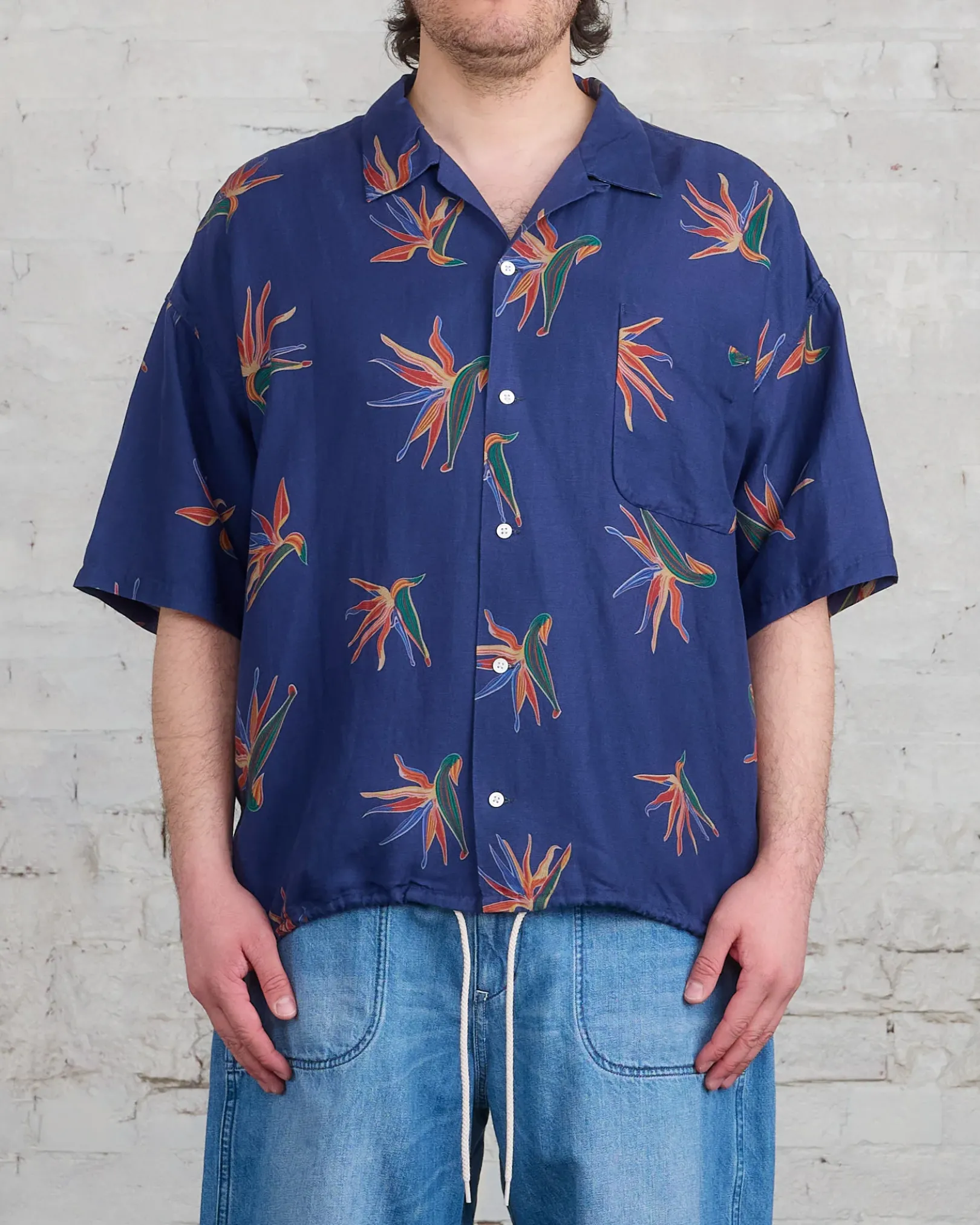 Hot nanamica Cupra Hemp Aloha Button Shirt Navy