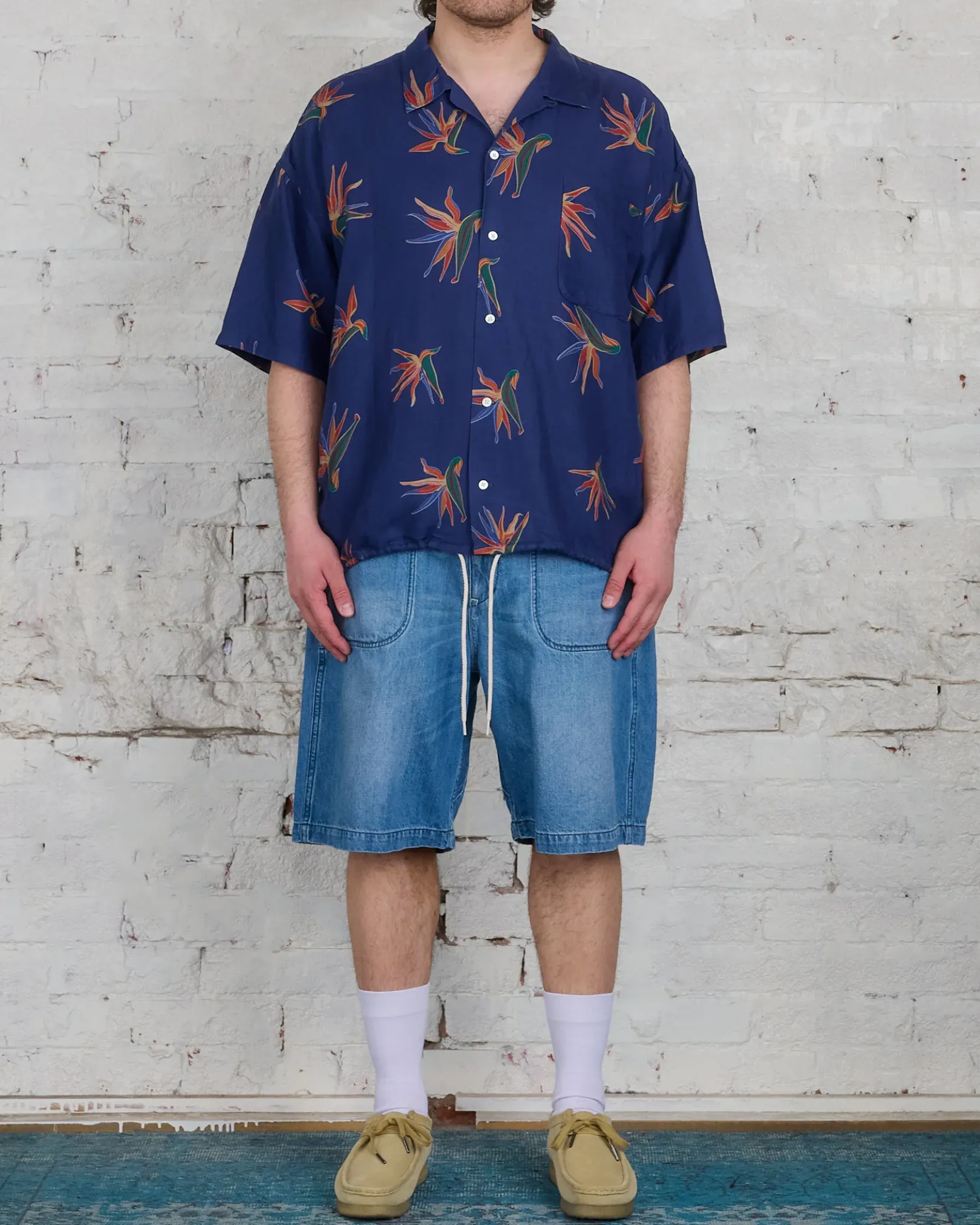Hot nanamica Cupra Hemp Aloha Button Shirt Navy