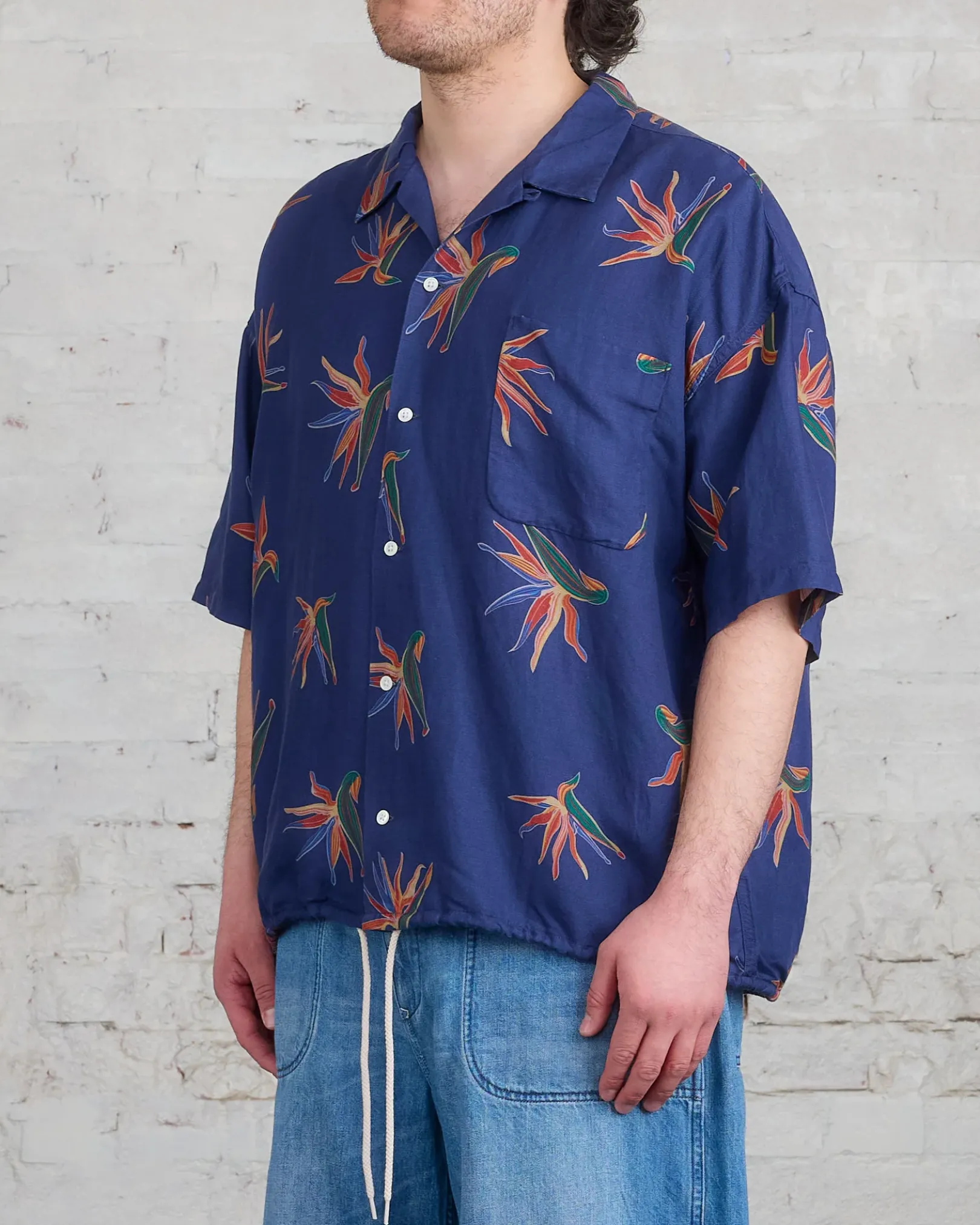 Hot nanamica Cupra Hemp Aloha Button Shirt Navy