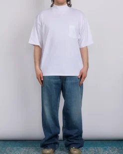 Clearance nanamica Mock Neck Coolmax T-Shirt Off White