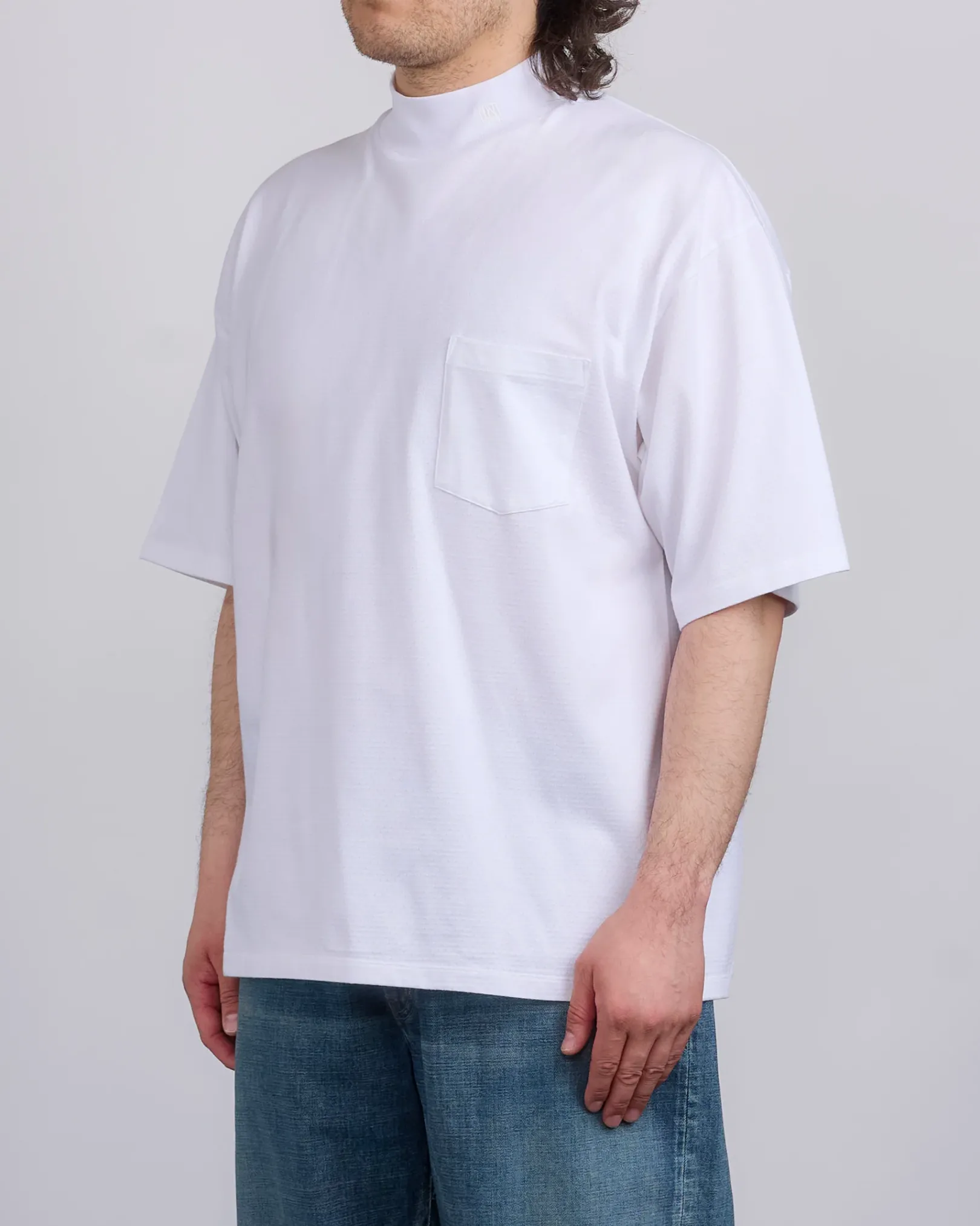 Clearance nanamica Mock Neck Coolmax T-Shirt Off White