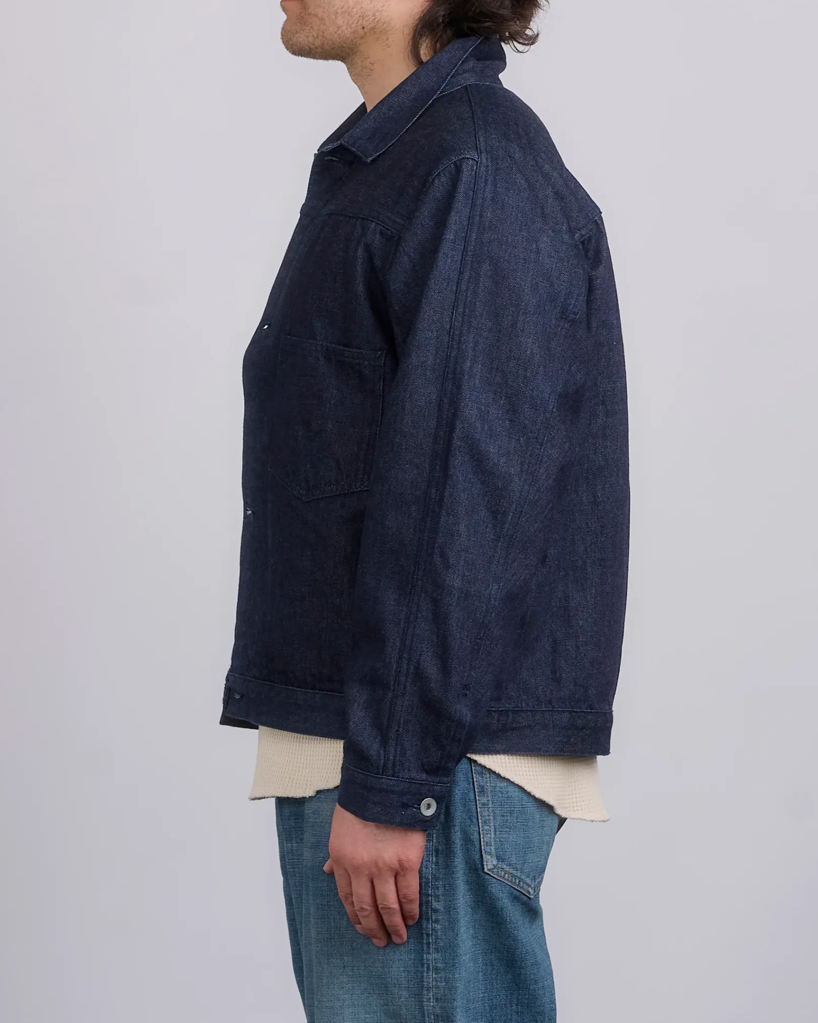 Outlet nanamica Short Denim Slub Yarn Jacket Indigo