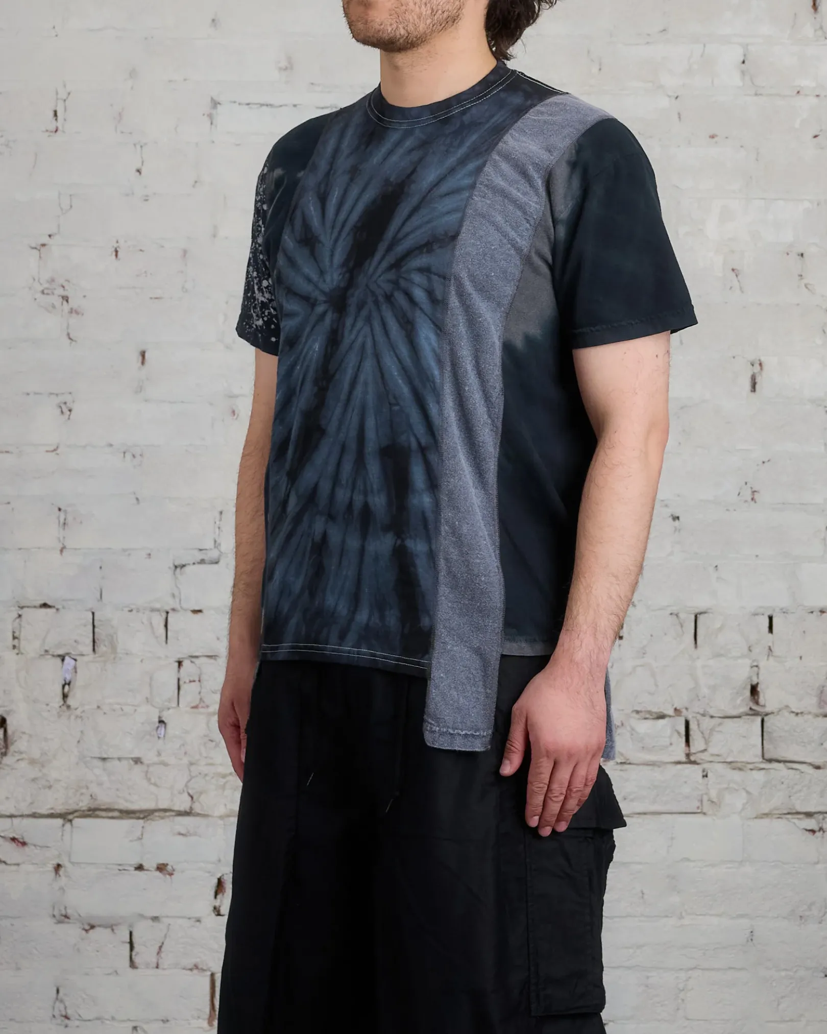 Fashion Needles 5 Cuts T-Shirt Bu0026W Mishsmash Dye