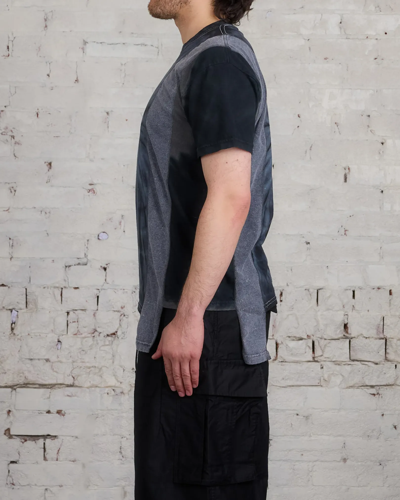 Fashion Needles 5 Cuts T-Shirt Bu0026W Mishsmash Dye