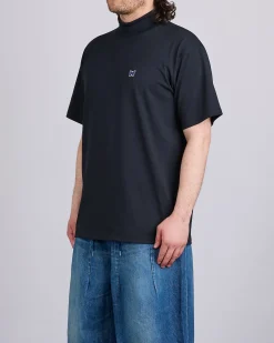 Clearance Needles Mock Neck T-Shirt Poly Jersey Black