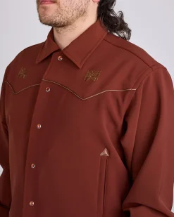 Online Needles Piping Cowboy Double Cloth Jacket Brown