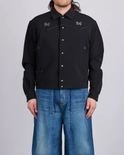 Hot Needles Piping Cowboy Double Cloth Jacket Black