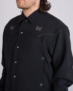 Hot Needles Piping Cowboy Double Cloth Jacket Black