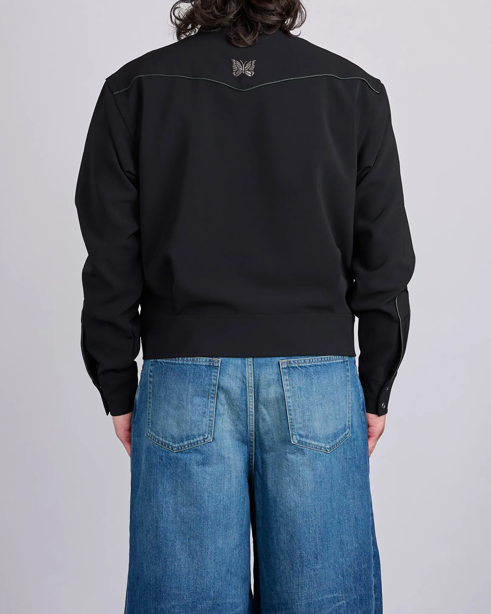 Hot Needles Piping Cowboy Double Cloth Jacket Black