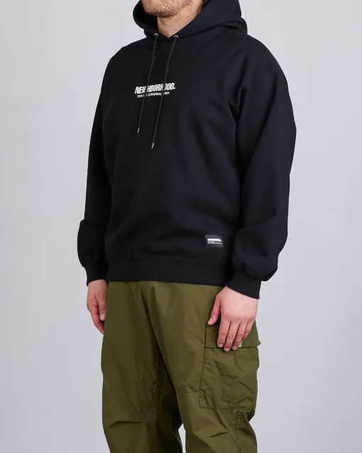 Fashion Neighborhood Solid Sweat Hoodie Black