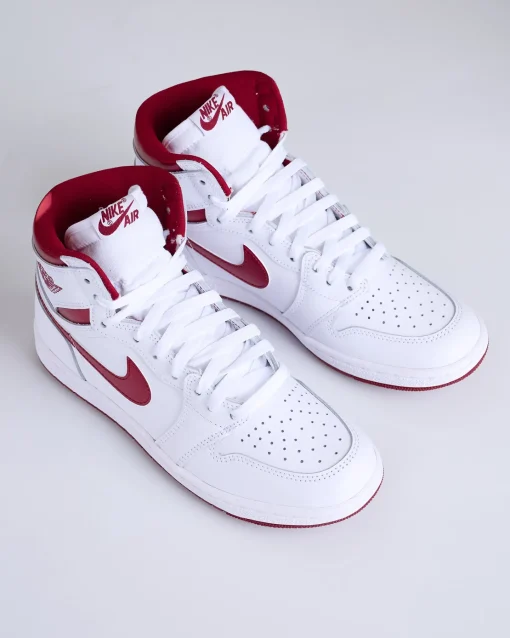 Clearance Nike Men's Air Jordan 1 High '85 "Metallic Burgundy" White/Team Red-White