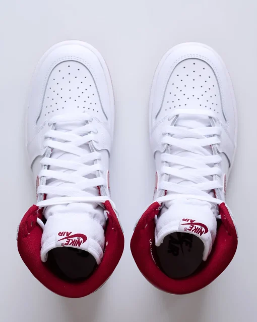 Clearance Nike Men's Air Jordan 1 High '85 "Metallic Burgundy" White/Team Red-White