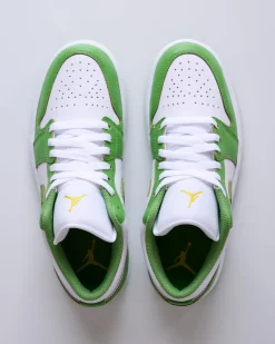 Fashion Nike Men's Air Jordan 1 Low SE White/Chlorophyll-Lightening