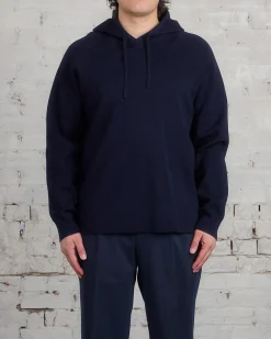 Fashion Norse Projects Axel Merino Cotton Milano Hoodie Dark Navy