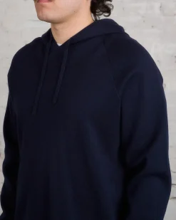 Fashion Norse Projects Axel Merino Cotton Milano Hoodie Dark Navy