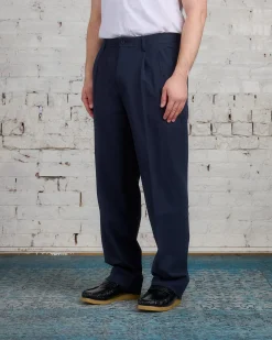 Outlet Norse Projects Benn Relaxed Cotton Wool Trouser Dark Navy