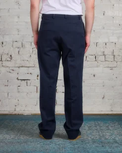 Outlet Norse Projects Benn Relaxed Cotton Wool Trouser Dark Navy