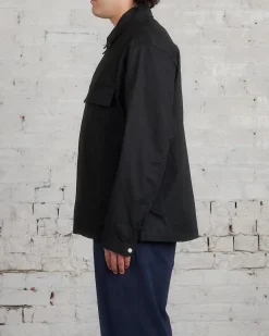 Outlet Norse Projects Felle Fine Broken Twill Overshirt Black