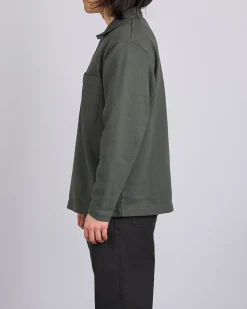 Hot Norse Projects Fraser Relaxed Organic Loopback LS Black Olive