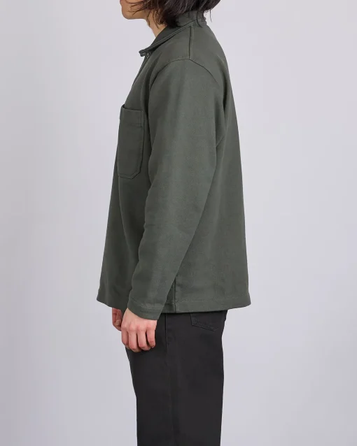 Hot Norse Projects Fraser Relaxed Organic Loopback LS Black Olive