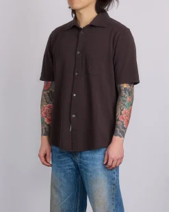 Best Our Legacy Analog Short Sleeve Button Shirt Deep Brown Piquet