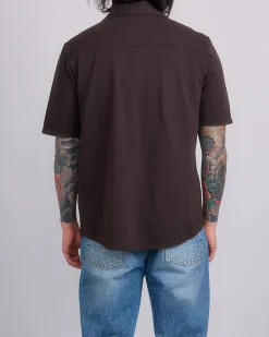 Best Our Legacy Analog Short Sleeve Button Shirt Deep Brown Piquet
