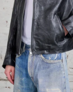 Hot Our Legacy Mini Jacket Top Dyed Black Leather